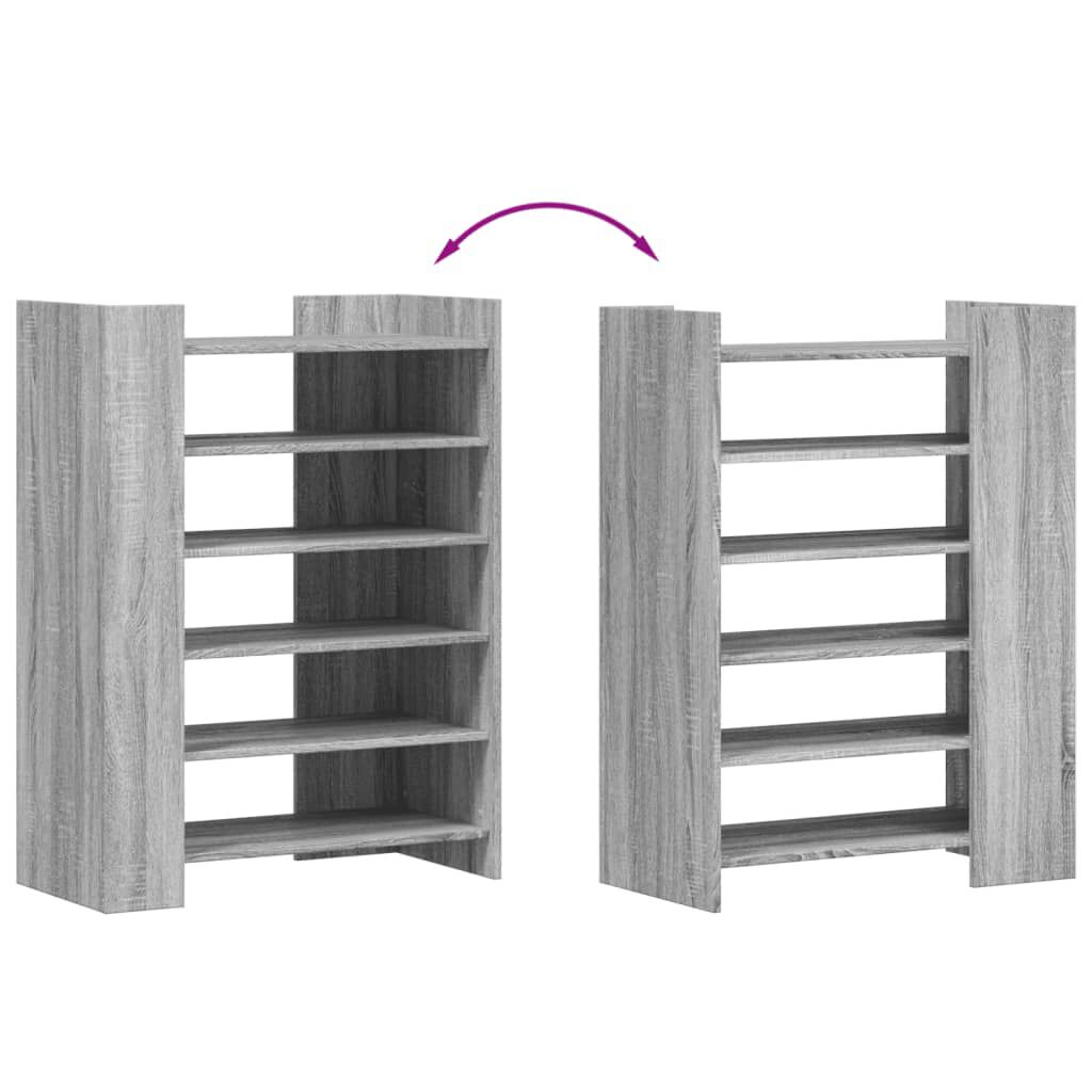 vidaXL Παπουτσοθήκη Γκρι Sonoma 74,5x37,5x100 εκ. Επεξεργασμένο Ξύλο