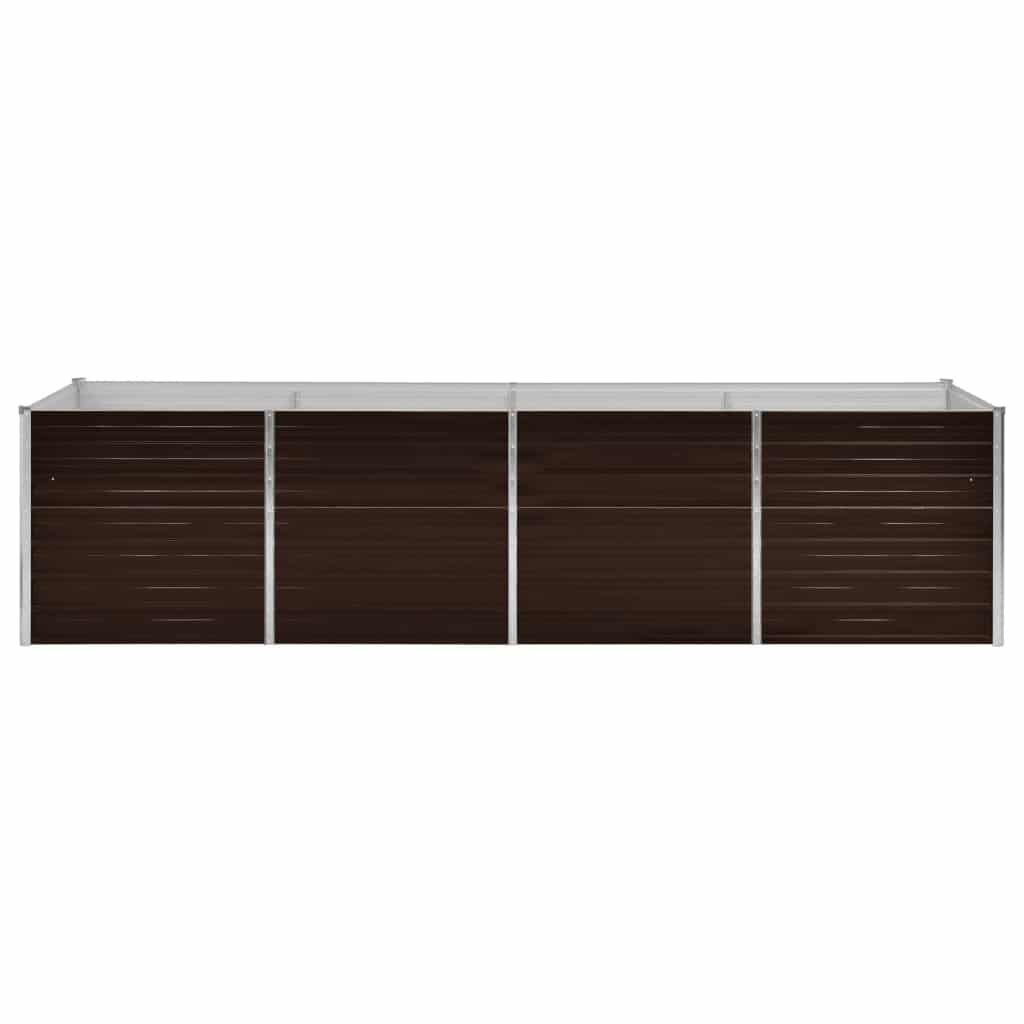 vidaXL Ζαρντινιέρα Υπερυψωμένη Καφέ 320x80x77 εκ. Γαλβανισμ. Χάλυβας