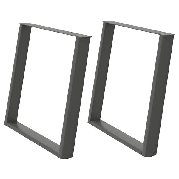vidaXL Πόδια Τραπεζαρίας σε Σχήμα U 2 τεμ. Ανθρακί 100x(72-73) εκ. Ατσάλι