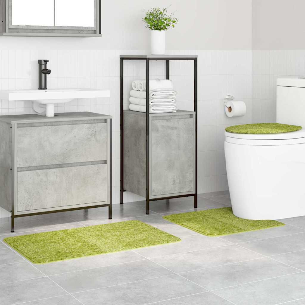 vidaXL Πατάκι μπάνιου 3 pcs Πράσινο 50 x 50 cm Πολυπροπυλένιο