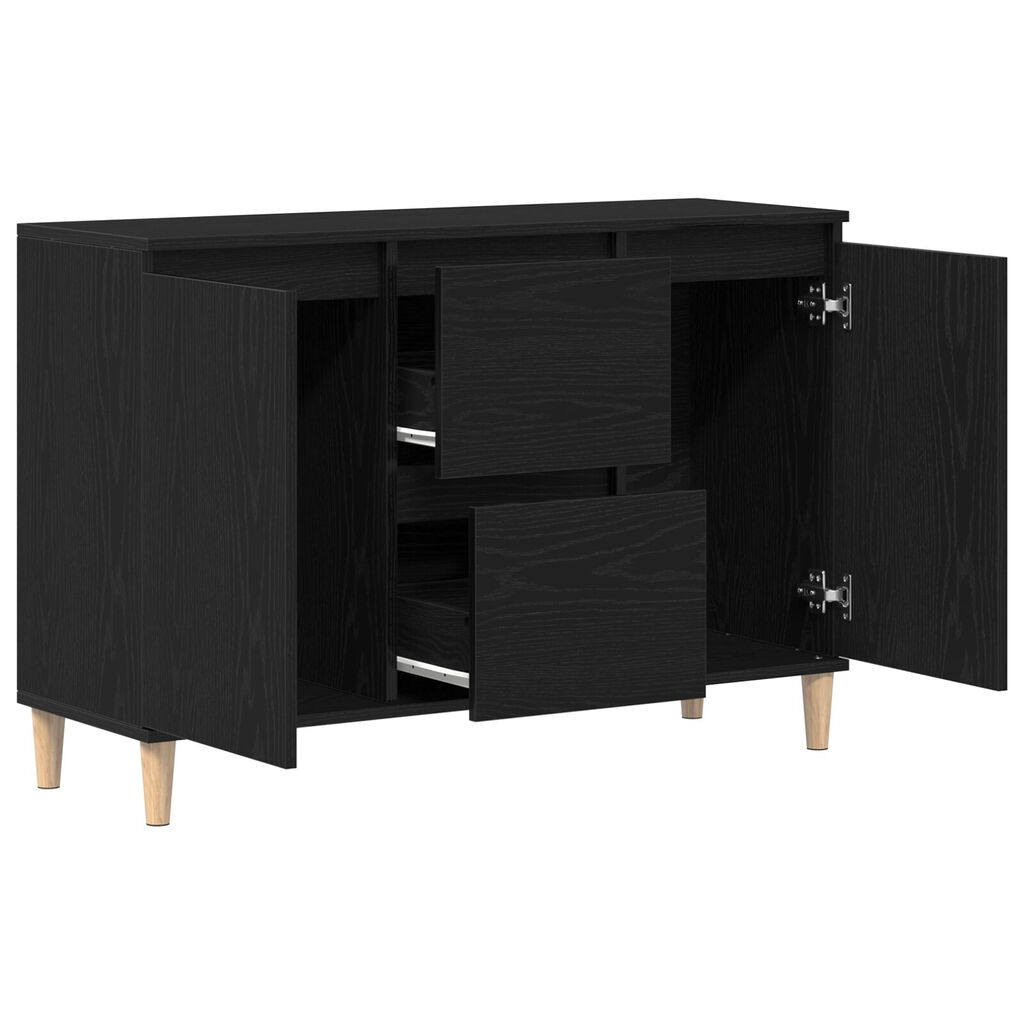 vidaXL Πλαϊνό Γραφείο Μαύρο Δρυς 101x35x60 εκ. Φτιαγμένο από ξύλο