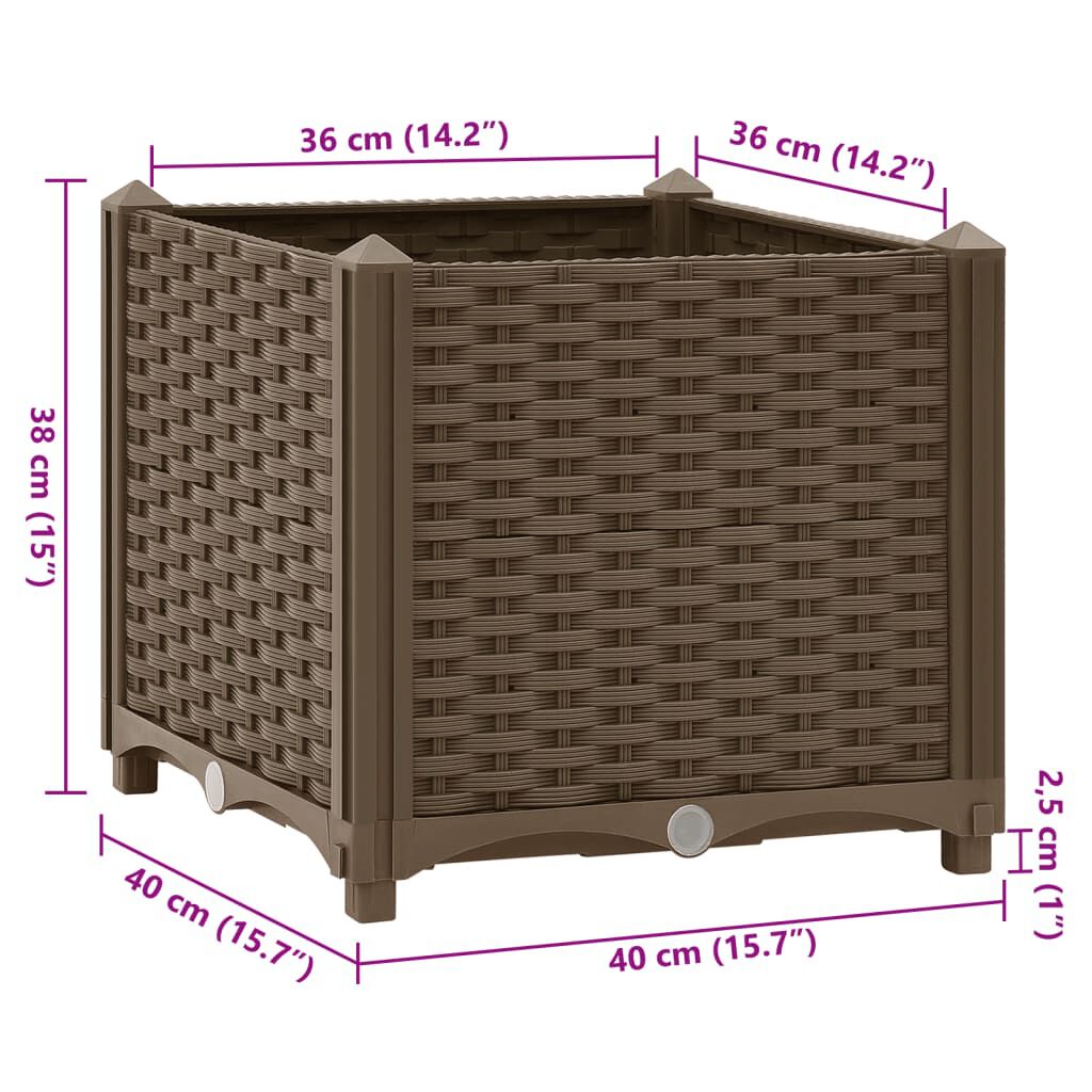 vidaXL Ζαρντινιέρα 40 x 40 x 38 εκ. από Πολυπροπυλένιο