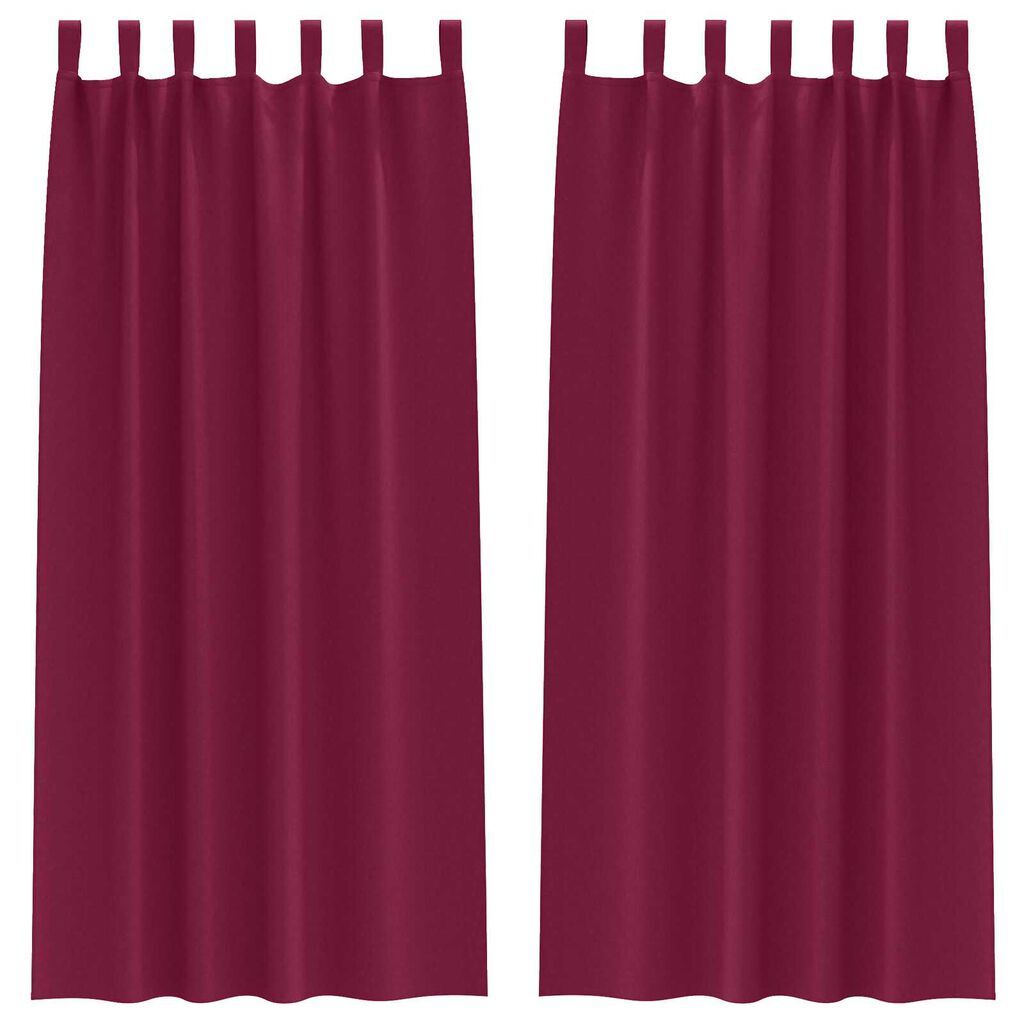 vidaXL Κουρτίνες με κουρτίνες 2 pcs Κόκκινο 260 x 140 εκ. Πολυεστέρας