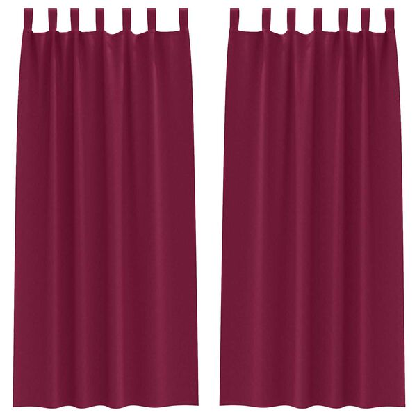 vidaXL Κουρτίνες με κουρτίνες 2 pcs Κόκκινο 260 x 140 εκ. Πολυεστέρας