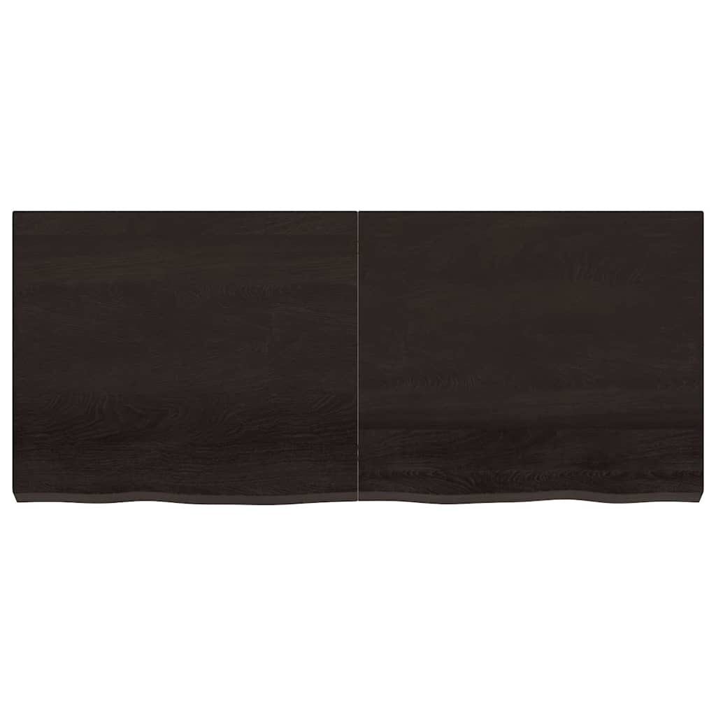 vidaXL Ράφι Τοίχου Σκούρο Καφέ 140x60x(2-6) εκ. Επεξ. Μασίφ Ξύλο Δρυός