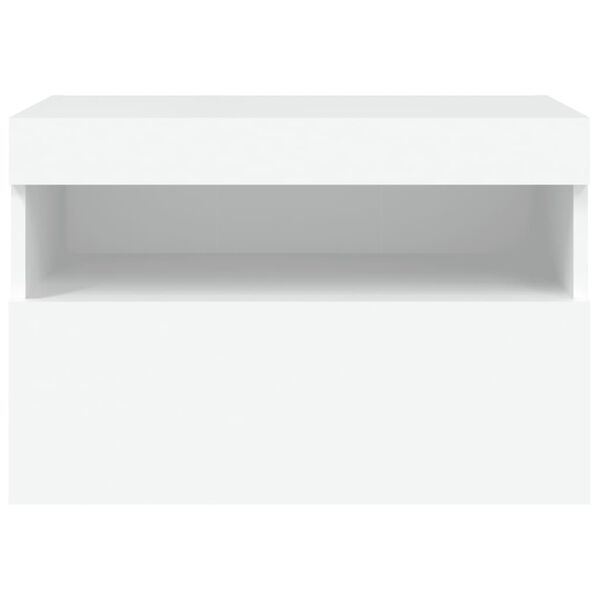 vidaXL Έπιπλο Τοίχου Τηλεόρασης με LED Λευκό 40x30x40 εκ.