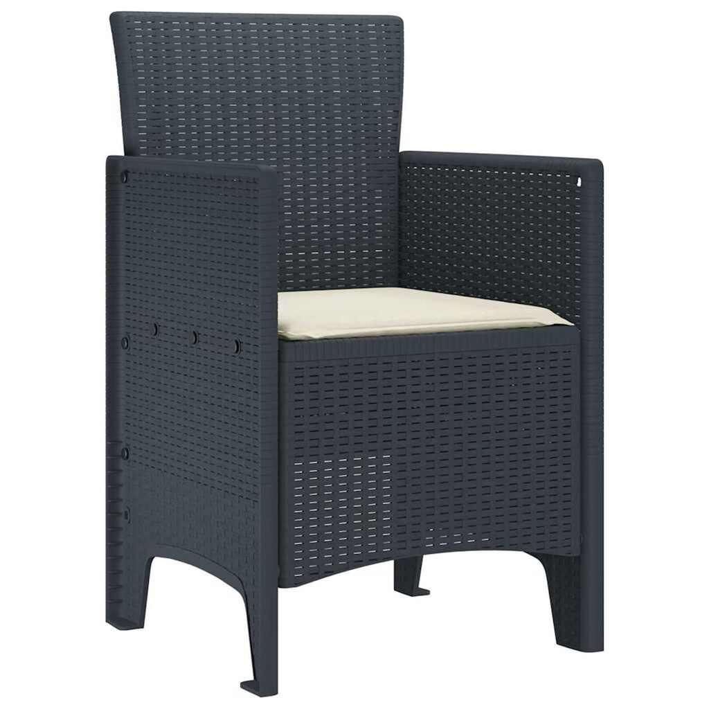 vidaXL Καρέκλα Κήπου 2 pcs Ανθρακί 53 x 49 x 85 εκ. PP