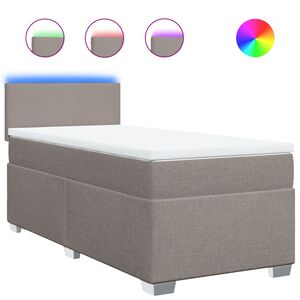vidaXL &Kappa;&rho;&epsilon;&beta;ά&tau;&iota; Boxspring &mu;&epsilon; &Sigma;&tau;&rho;ώ&mu;&alpha; Taupe 80x200 &epsilon;&kappa;. &Upsilon;&phi;&alpha;&sigma;&mu;ά&tau;&iota;&nu;&omicron;