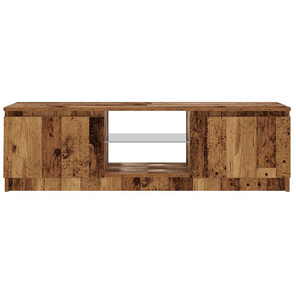 vidaXL Έπιπλο Τηλεόρασης LED Όψη Παλαιού Ξύλου 120x30x36 εκ.Επεξ. Ξύλο