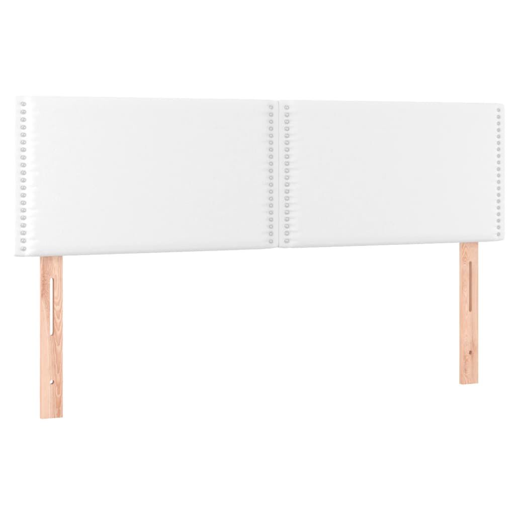 vidaXL Κρεβάτι Boxspring με Στρώμα Λευκό 140x190εκ.από Συνθετικό Δέρμα