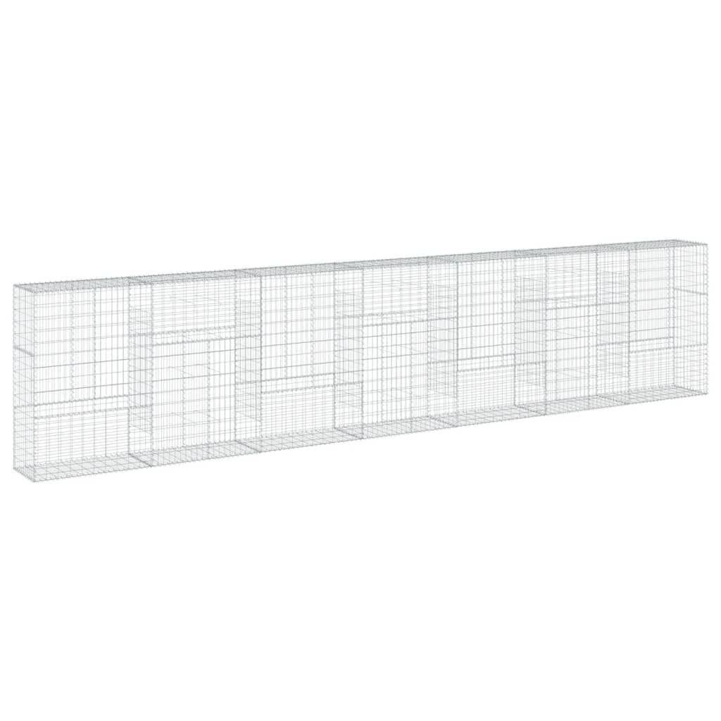 vidaXL Συρματοκιβώτιο με Κάλυμμα 700x50x150εκ. από Γαλβανισμένο Χάλυβα