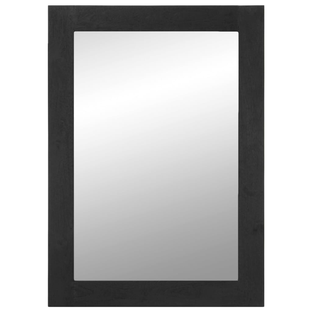 vidaXL Καθρέφτης Μπάνιου Μαύρος 50x70x2,5 εκ. Επεξ. Ξύλο/Oρείχαλκος