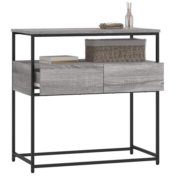 vidaXL Τραπέζι Κονσόλα Γκρι Sonoma 75x40x75 εκ. Επεξεργασμένο Ξύλο