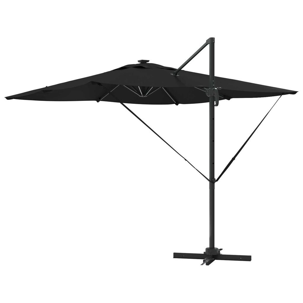 vidaXL Κάθισμα Ρομά με LED - Μαύρο, 286 x 285 x 270 cm, Από Αλουμίνιο