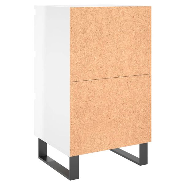 vidaXL Κομοδίνα 2 τεμ. Γυαλ. Λευκό 40x35x69 εκ. Επεξεργασμένο Ξύλο