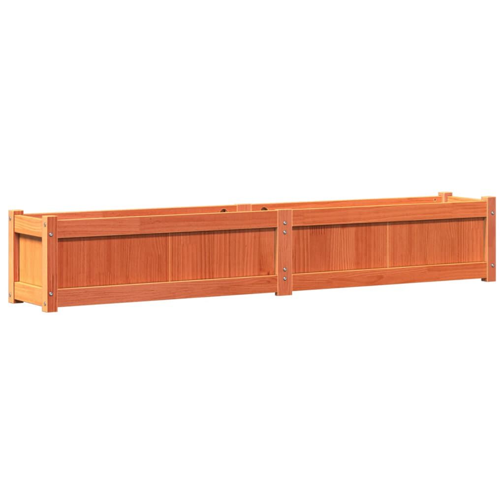 vidaXL Ζαρντινιέρα Καφέ Κεριού 180 x 31 x 31 εκ. από Μασίφ Ξύλο Πεύκου