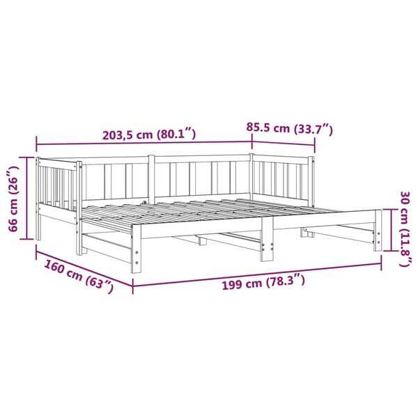 vidaXL Καναπές Κρεβάτι Συρόμενος Μελί 2x(90x190) εκ. Μασίφ Ξύλο Πεύκου