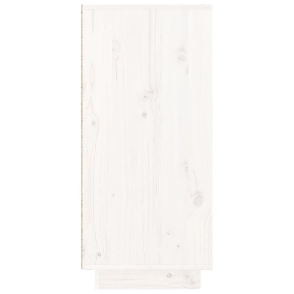 vidaXL Μπουφές Λευκός 110 x 34 x 75 εκ. από Μασίφ Ξύλο Πεύκου