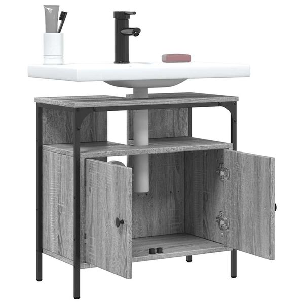 vidaXL Ντουλάπι Νιπτήρα Μπάνιου Γκρι Sonoma 60x30x60 εκ. Επεξ. Ξύλο