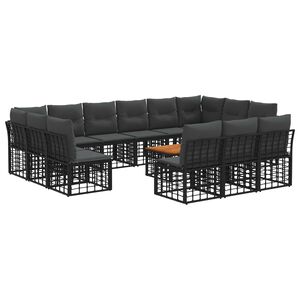 vidaXL &Sigma;&epsilon;&iota;&rho;ά &Kappa;&alpha;&nu;&alpha;&pi;έ &Epsilon;&xi;&omega;&tau;&epsilon;&rho;&iota;&kappa;&omicron;ύ 14 pcs &Mu;&alpha;ύ&rho;&omicron; &kappa;&alpha;&iota; &Sigma;&kappa;&omicron;ύ&rho;&omicron; &Gamma;&kappa;&rho;ί&zeta;&omicron;