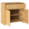 vidaXL Πλαϊνό γραφείο Drammen Δρυς 79 x 43 x 75.5 εκ Μασίφ ξύλο πεύκου