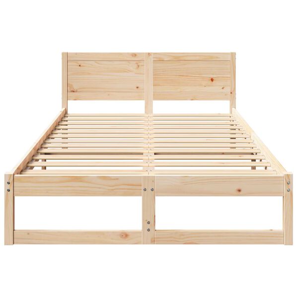 vidaXL Σκελετός Κρεβατιού Καφέ 140 x 190 cm Μασίφ ξύλο πεύκου