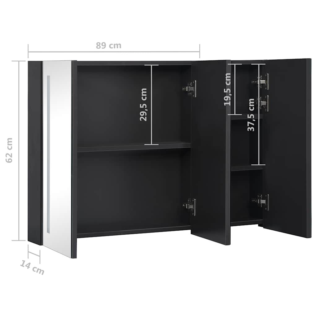 vidaXL Καθρέφτης Μπάνιου με Ντουλάπι & LED 89 x 14 x 62 εκ.