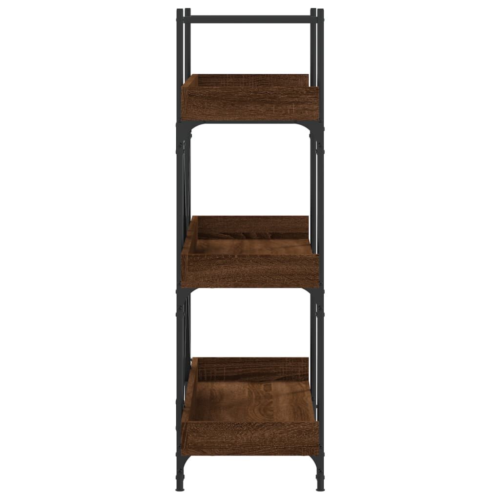 vidaXL Βιβλιοθήκη 3 Επιπέδων Καφέ Δρυς 100x33x108,5 εκ. Επεξεργ. Ξύλο
