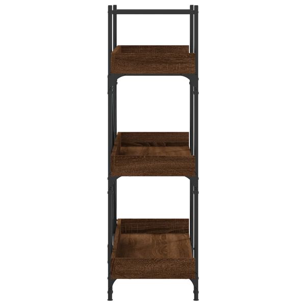 vidaXL Βιβλιοθήκη 3 Επιπέδων Καφέ Δρυς 100x33x108,5 εκ. Επεξεργ. Ξύλο