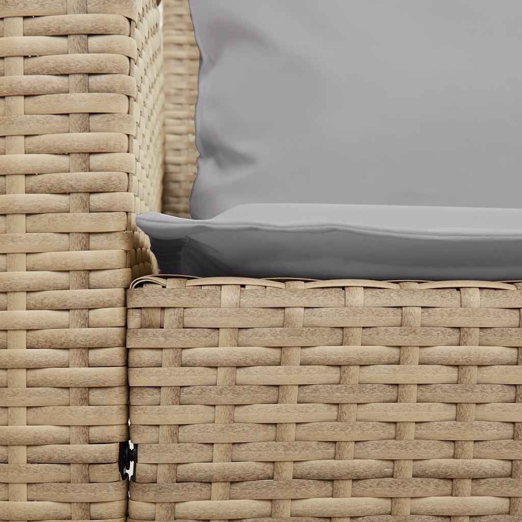 vidaXL Καναπές κήπου 5θέσιος με μαξιλάρια Μπεζ Poly Rattan