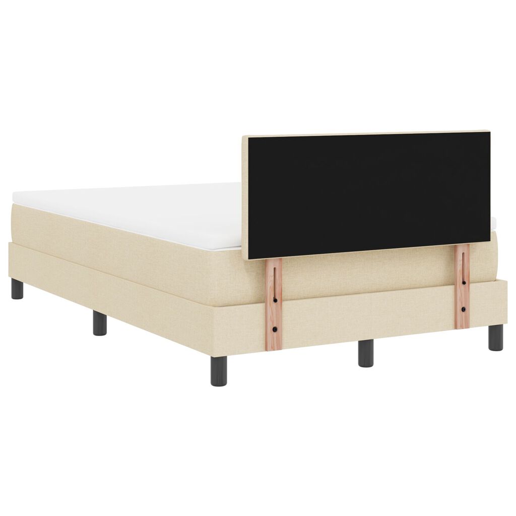 vidaXL Κρεβάτι με Στρώμα Κρέμ 120x190 cm Υφασμάτινο