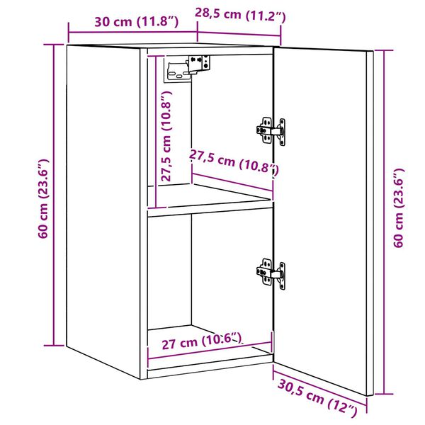 vidaXL Σετ επίπλου τηλεόρασης 7 pcs Μαύρη δρυς 30.5 x 30 x 60 εκ.