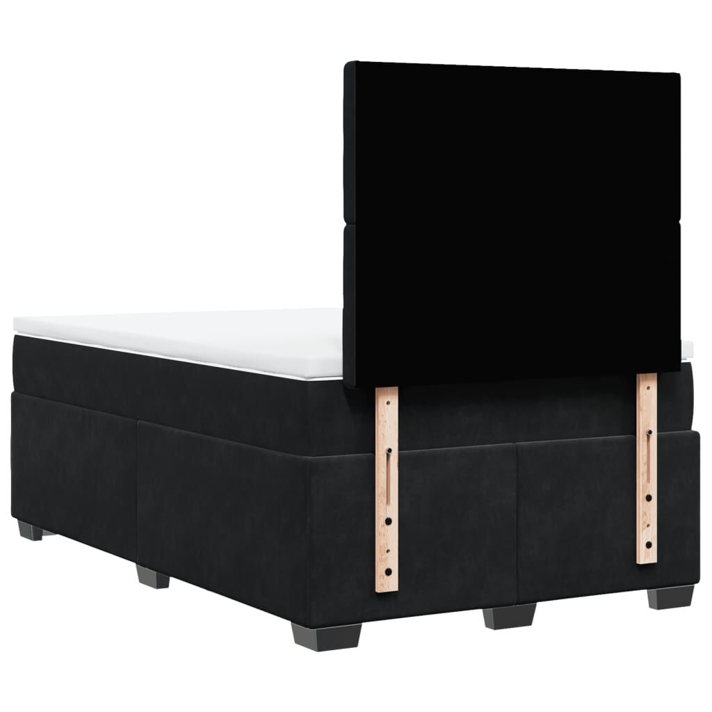 vidaXL Κρεβάτι Boxspring με Στρώμα Μαύρο 120 x 200 εκ. Βελούδινο