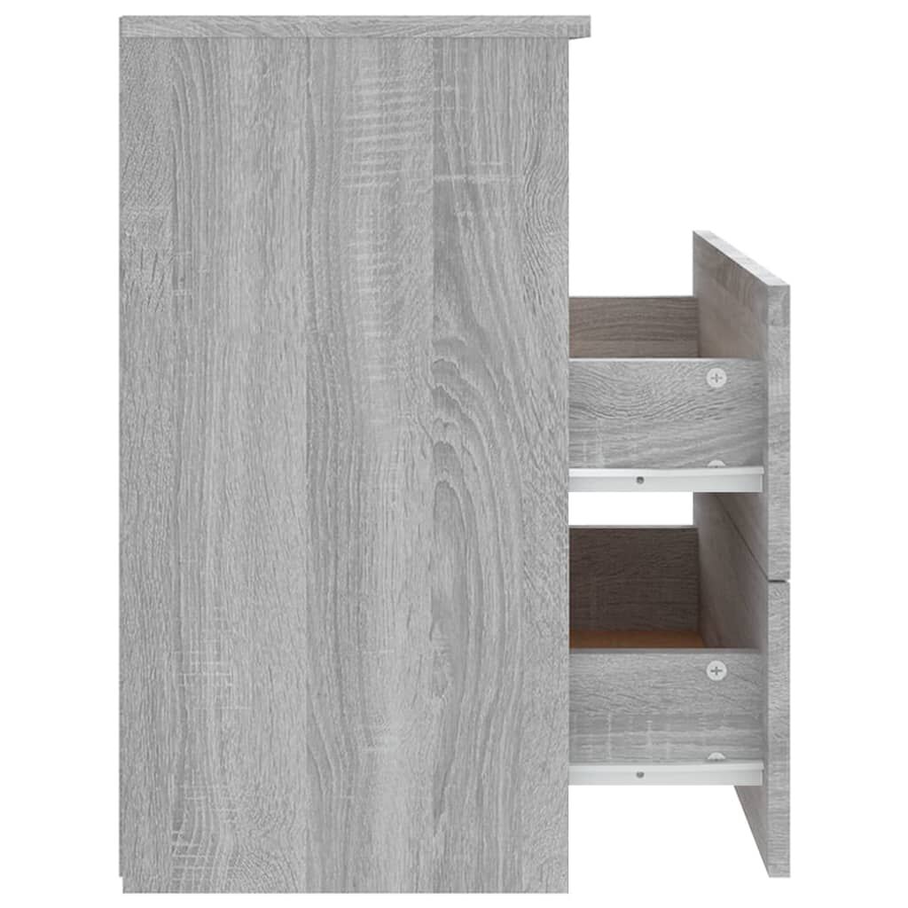 vidaXL Κομοδίνα 2 τεμ. Γκρι Sonoma 50 x 32 x 60 εκ.