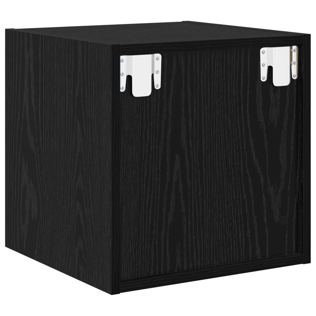 vidaXL Ντουλάπια Τοίχου - 2 σε Μαύρο, 37 x 37 x 37 εκ, Ξύλο.