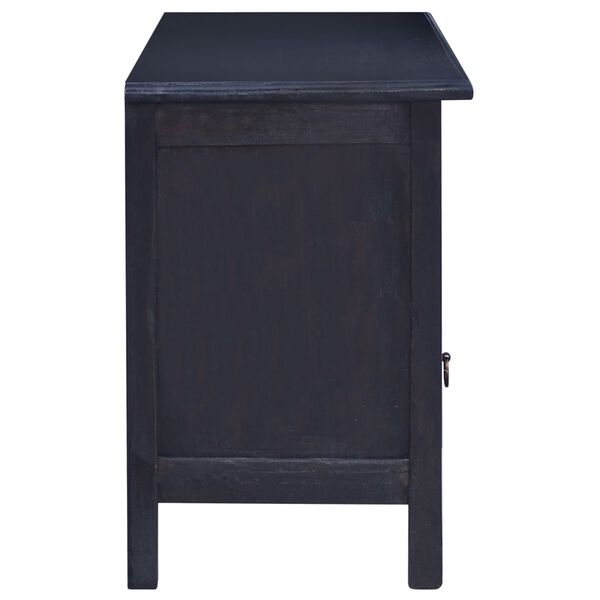 vidaXL Έπιπλο Τηλεόρασης Ανοιχτό Καφέ Μαύρο 100x30x45 εκ. Μασίφ Μαόνι