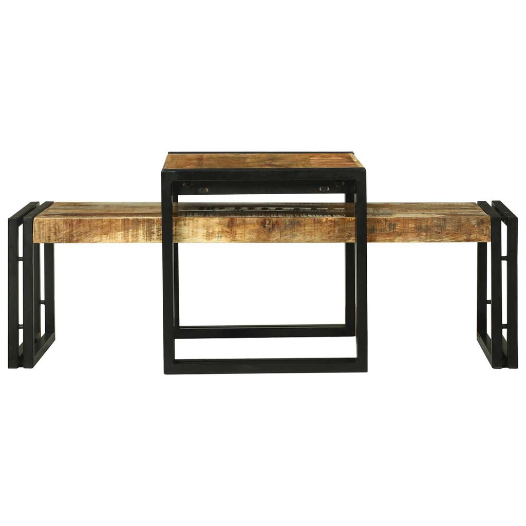 vidaXL Τραπεζάκι σαλονιού 2 pcs Καφέ 48 x 40 x 40 εκ Μασίφ ξύλο μάνγκο