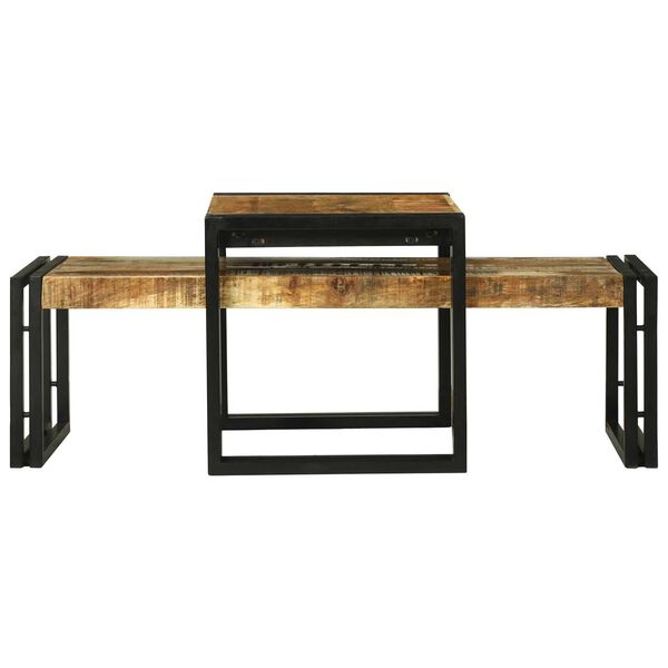 vidaXL Τραπεζάκι σαλονιού 2 pcs Καφέ 48 x 40 x 40 εκ Μασίφ ξύλο μάνγκο