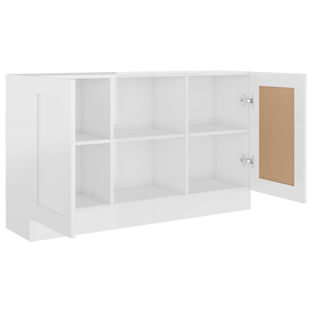 vidaXL Μπουφές Γυαλιστερό Λευκό 120 x 30,5 x 70 εκ. από Επεξ. Ξύλο