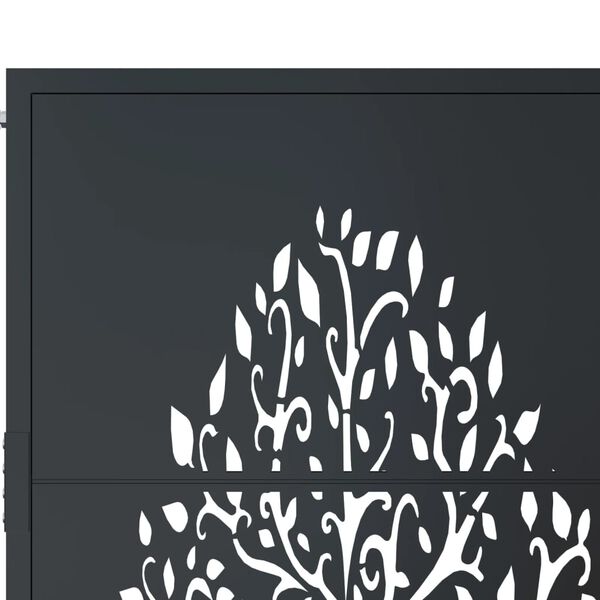 vidaXL Πύλη Κήπου με Σχέδιο Δέντρο Ανθρακί 105 x 205 εκ. Ατσάλινη