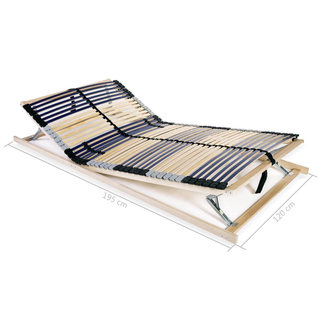 vidaXL Τελάρο Κρεβατιού με 42 Σανίδες & 7 Ζώνες 120 x 200 εκ.