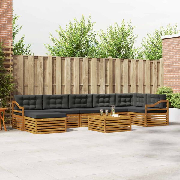 vidaXL &Sigma;&epsilon;&iota;&rho;ά &Kappa;&alpha;&nu;&alpha;&pi;έ &Epsilon;&xi;&omega;&tau;&epsilon;&rho;&iota;&kappa;&omicron;ύ &mu;&epsilon; &mu;&alpha;&xi;&iota;&lambda;ά&rho;&iota; 8 pcs &Phi;&upsilon;&sigma;&iota;&kappa;ό &kappa;&alpha;&iota; &Alpha;&nu;&theta;&rho;&alpha;&kappa;ί