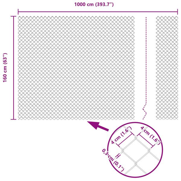 vidaXL Φράχτης Πράσινο 10 x 1.6 m Μέταλλο
