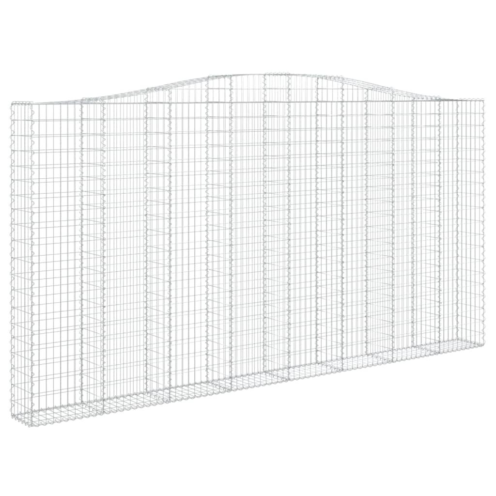 vidaXL Συρματοκιβώτια Τοξωτά 3 τεμ. 400x30x200/220 εκ. Γαλβαν. Ατσάλι