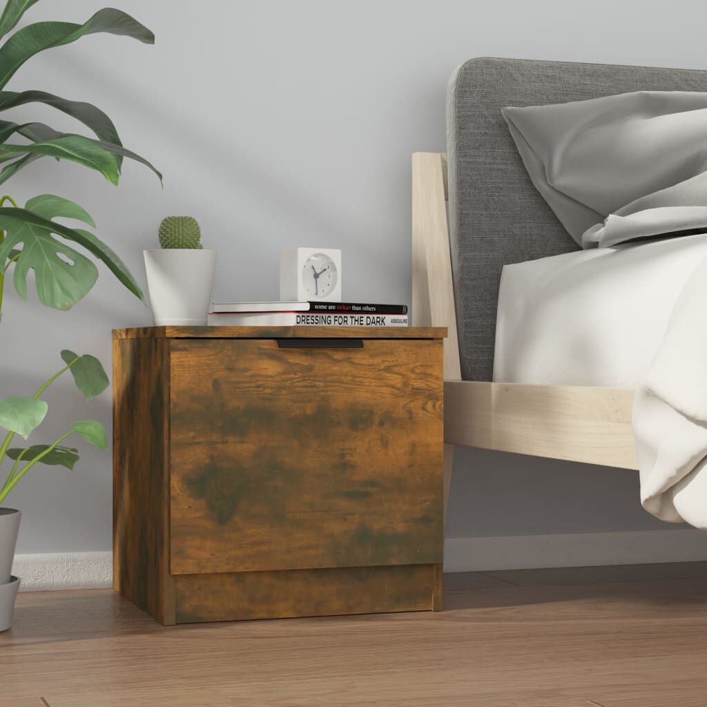 vidaXL Κομοδίνα 2 τεμ. Καπνιστή Δρυς 40 x 39 x 40 εκ.