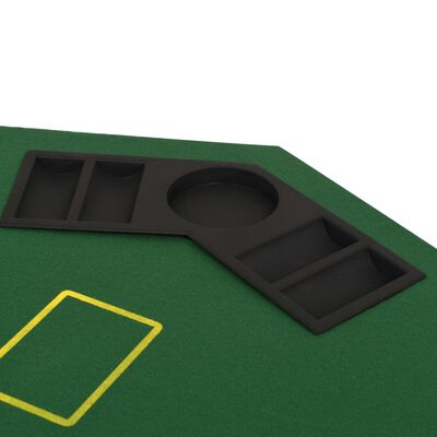vidaXL Επιφάνεια Τραπεζιού Πόκερ 8 Άτομα Πτυσσόμενη Οκταγωνική Πράσινη