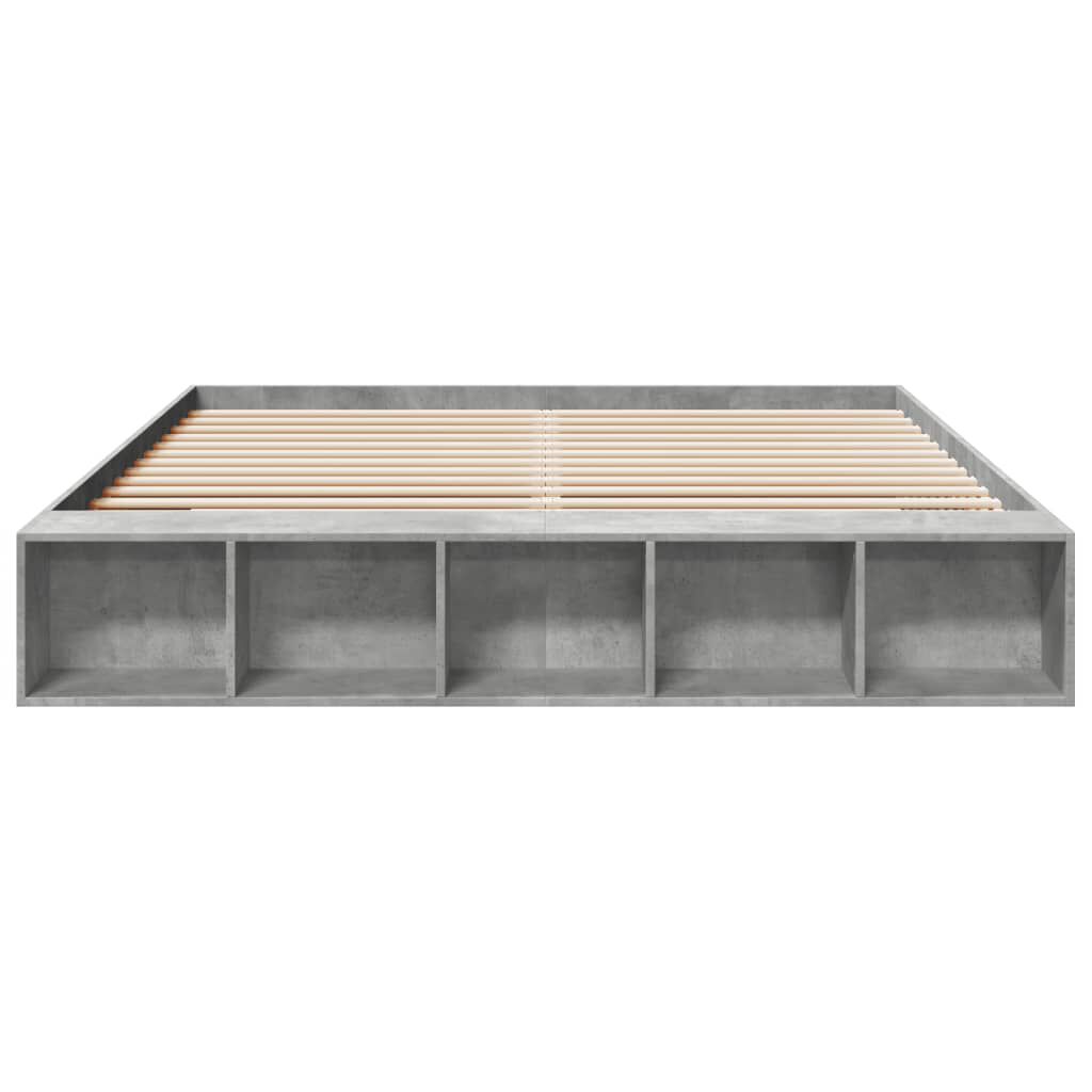 vidaXL Πλαίσιο Κρεβατιού Γκρι Σκυροδέματος 180x200 εκ. Επεξεργ. Ξύλο