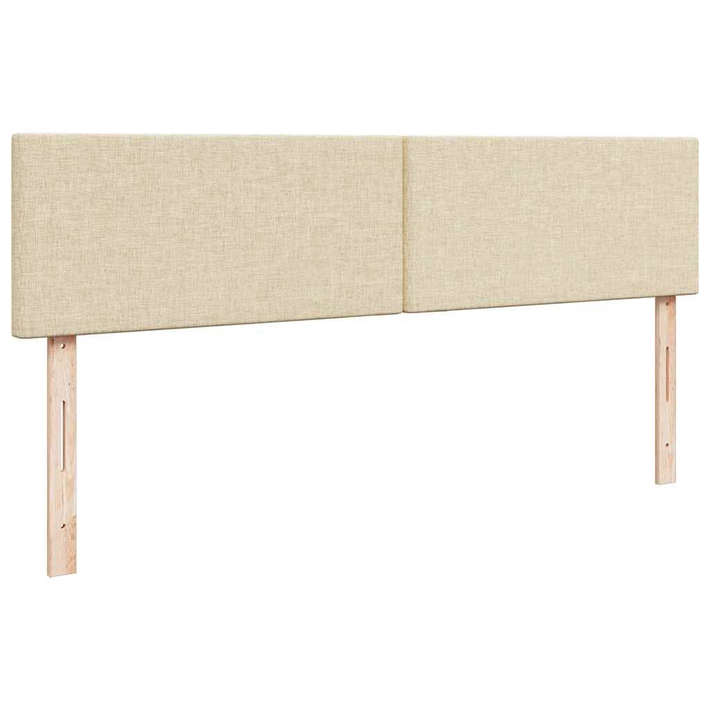 vidaXL Οθωμανικό Κρεβάτι με Στρώματα Κρέμα 200x200cm Ύφασμα