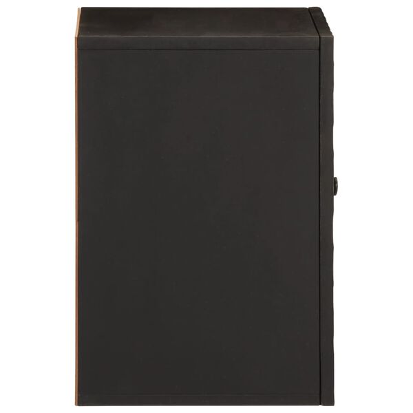 vidaXL Ντουλάπι Μπάνιου Επιτοίχιο Μαύρο 38x33x48 εκ. Μασίφ Ξύλο Μάνγκο