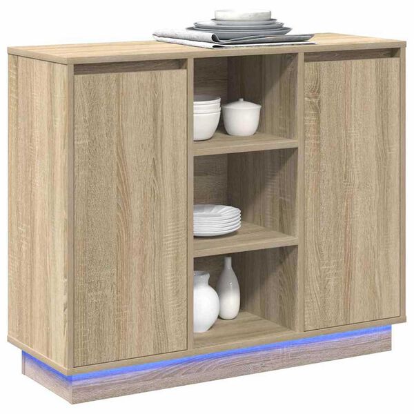 vidaXL Κομοδίνο με ράφι Δρύς Sonoma 90 x 32 x 75 εκ Επεξεργασμένο ξύλο